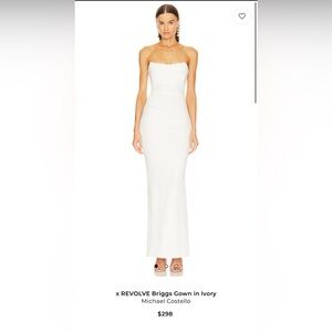 NWT $298 MICHAEL COSTELLO X REVOLVE Briggs Gown Ivory Small